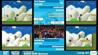 Super Mario World 0 Exit Race by Various Runners in 5:46 - Awesome Games Done Quick 2016 - Part 86