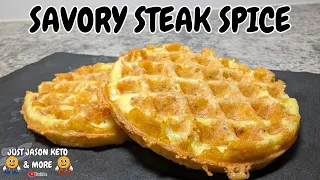 The Ultimate Savory Steak Spice Chaffle Recipe! #chaffle #keto #ketorecipes #ketovore