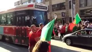 Portugal Wins 2016 Euro Cup Toronto Dundas Street Celebration