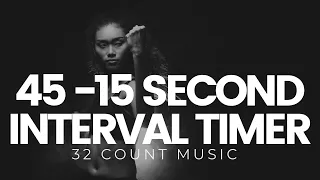 45/15 Second Interval Workout Timer with Music - 32 Beat Tempo