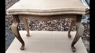 кофейный столик из дуба с ножками кабриоль. oak coffee table , cabriole legs