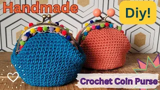 Handmade Crochet Coin Purse/DIY Crochet Purse #diy #handmade #crochet #handmadecrochet