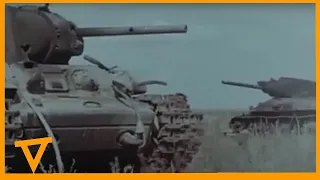 Raw color footage of Destroyed Soviet tanks and vehicles 1942.