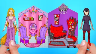 Princess House VS Vampire House || Easy Paper Crafts