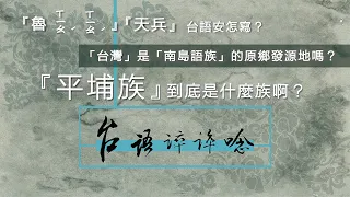 「平埔族」到底是什麼族？台灣是「南島語族」的發源地嗎？「天兵」「魯小小」台語安怎寫？/【台語誶誶唸】第７集