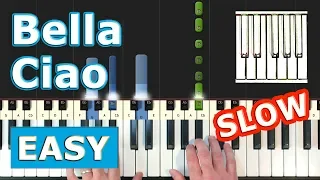 Bella Ciao - SLOW EASY Piano Tutorial - Sheet Music (Synthesia)