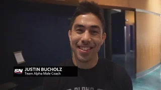 Team Alpha Male coach Justin Buchholz reacts to Cynthia Calvillo's UFC 210 win