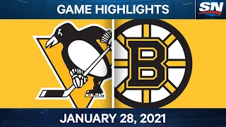 NHL Game Highlights | Penguins vs. Bruins - Jan. 28, 2021