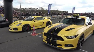 Porsche Cayman GT4 vs Ford Mustang GT vs Porsche 991