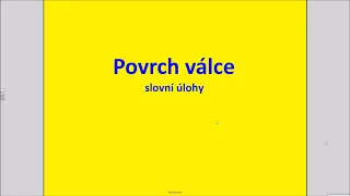 Povrch válce - slovní úlohy