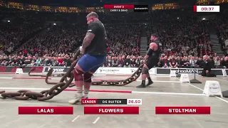 Incredible finish! 🏁 Strongmen GIANTS race at Europe's Strongest Man!