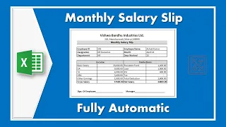 How to Create a Salary Slip in Excel | Fully Automatic