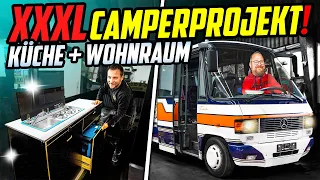 CAMPINGAUSBAU im REISEBUS - Mercedes 814 Teamstar - KÜCHE & WOHNRAUM nehmen Gestallt an!