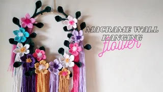 DIY MACRAME FLOWER WREATH | MACRAME WALL HANGING FLOWER TUTORIAL