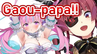 Marine realizes Gaou-papa draws Aqua's boobs getting bigger...【Hololive/English subtitled】