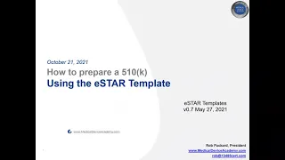 Using the new eSTAR templates for a 510(k) submission and the FDA eSTAR draft guidance