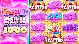 Sugar Rush 1000 СХОДУ ПОКАЗАЛ НА ЧТО СПОСОБЕН  РЕТРИГГЕР НА 4 СКАТТЕРА  ШУГА РАШ  заносы недели