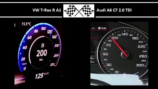 VW T-Roc R A1 VS. Audi A6 C7 2.0 TDI - Acceleration 0-100km/h