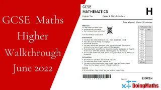 AQA June 2022 Paper 1H - Maths GCSE Exam Walkthrough