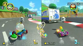 Shroom Ridge - Mario Kart 8 Deluxe (Switch) DLC Course Splitscreen (Koopa Troopa vs Toad)