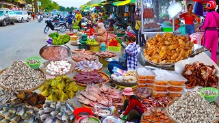 Crispy Pork Skin, Chopped Meat, Market Food & More - Cambodian Street Food @ Battambang Province