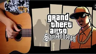 GTA SAN ANDREAS на гитаре fingerstyle cover. Мелодия из ГТА Сан Андреас Фингерстайл