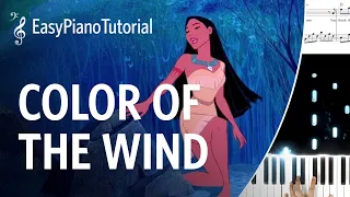 Color of the Wind (Pocahontas) - Piano Tutorial + Free Sheet Music