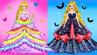 Vestidos De Niña Buena Y Niña Mala De Mariposa Y Vampiro | Muñecas De Papel DIY |WOA Barbie Colombia