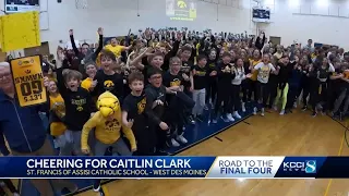 Caitlin Clark's old elementary school cheers on the Hawkeyes