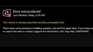 Fix Windows 11 Update Error Code 0x801901f4 Device Is Missing Important Security And Quality Fixes