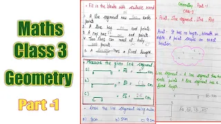 Maths class 3 Topic - Geometry | Maths class 3 | Grade 3 Maths Worksheet | Line Segment|Ray | Line|