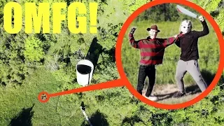 you won't believe what my drone caught on camera!! / Jason Voorhees vs Freddy Krueger (They Fight!)