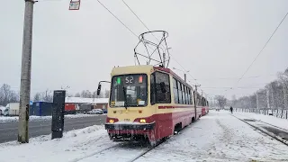 Трамвай, маршрут №52 ЛВС-97К б.8110 (29.03.2023) Санкт-Петербург