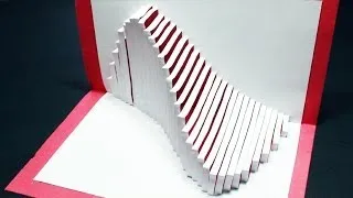 How to make a Wave Pop Up Card | FREE Template - (Kirigami 3D) Ocean Wave Greeting Card!