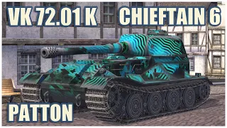 VK 72.01 (K), Chieftain Mk. 6 & M48 Patton • WoT Blitz Gameplay