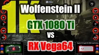 Wolfenstein II (1K) - GeForce GTX 1080 Ti vs Radeon RX Vega64
