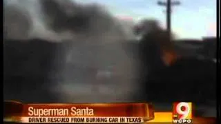 Santa saves man from burning car