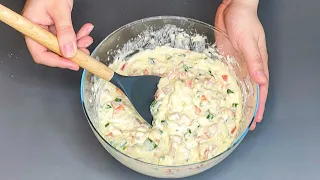 Вкуснейший ЗАВТРАК на кефире!! Оладьи-пиццы из того, что было в холодильнике!