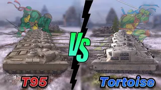 ГЛОБАЛЬНЫЙ СПОР#13 | БИТВА ЧЕРЕПАХ 7 НА 7 | T95 vs Tortoise | WoT Blitz | Zlobina Liza