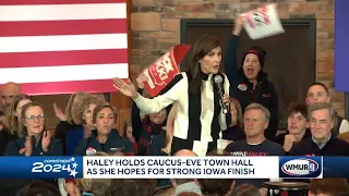 Nikki Haley makes one of her final pitches to voters ahead of caucus night