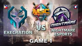 EXECRATION vs NM [GAME 1] [English] MSC Group Stage Phase 1 - Day 2 | MLBB Southeast Asia Cup 2021