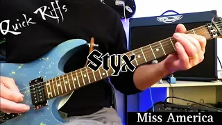 Quick Riffs - MISS AMERICA - Styx. Guitar Lesson / Tutorial