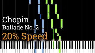Chopin - Ballade No. 2 in F Major (Slow Piano Tutorial) [20% Speed]
