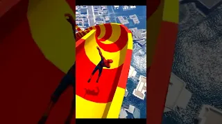 GTA 5 OMG Water Slide Ragdoll SPIDERMAN vs Alligator OP MOMENT