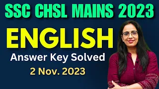 SSC CHSL Mains 2023 Answer Key Solved  || English || English With Rani Ma'am