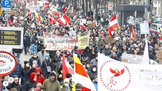 Proteste gegen Corona-Auflagen und Teil-Lockdown in Wien