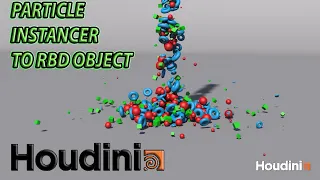 Particle instancer to rbd object || HOUDINI TUTORIAL