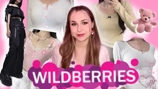 РАСПАКОВКА WILDBERRIES🧸💗// одежда на весну и лето в стиле y2k // топы и лонгсливы