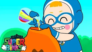 Volcán ERUPCIÓN Larva EXPERIMENTO ⚡ Super Binks Episodios completos 💥 Dibujos animados de superhéro