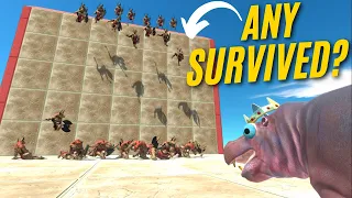 All Units Falling Test - Any Survived? | Animal Revolt Battle Simulator ARBS